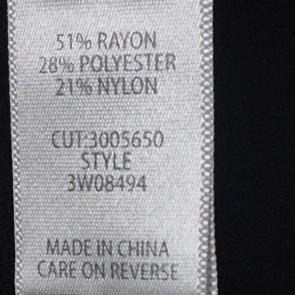 Black Knit Pull Over Sweater Drawstring Front Pocket 3/4 Sleeve Crew Neck Plus 3 - Picture 10 of 11